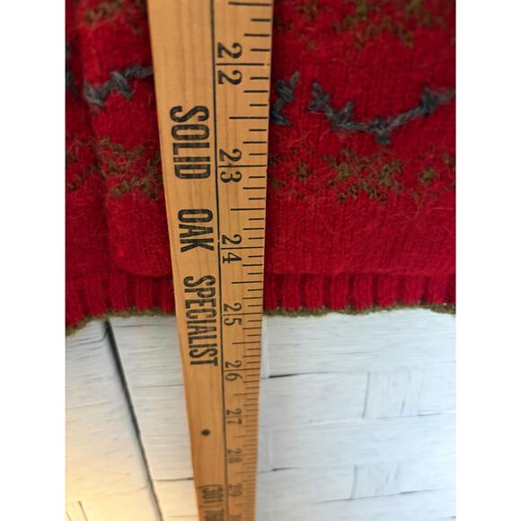 Lands and women’s cardigan sweater lambs wool cozy, core, red feminine winter - Picture 7 of 8